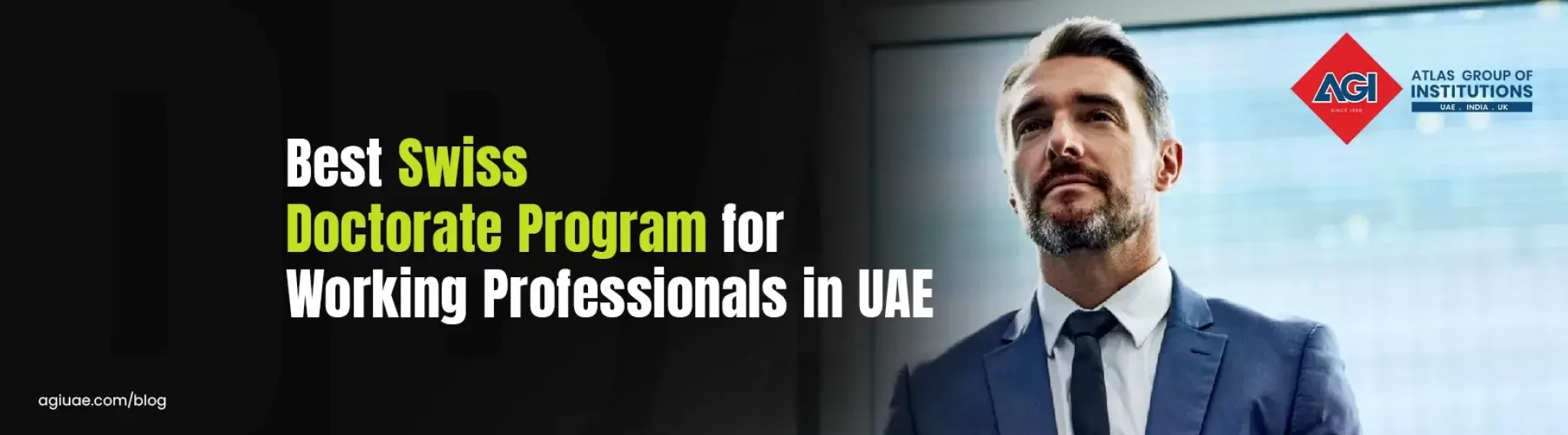 Illustration depicting the career growth trajectory accelerated by a DBA program offered at AGI in collaboration with SSBM in Dubai.